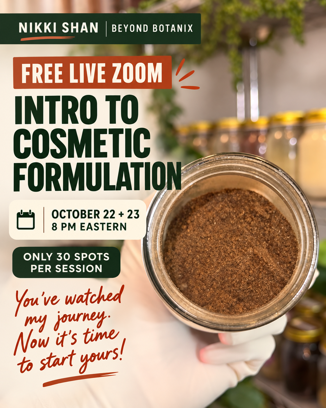 Live Zoom Session | Introduction to Cosmetic Formulation