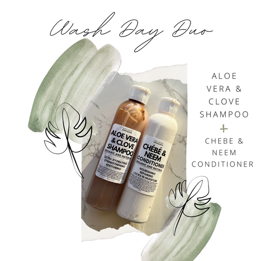 Wash Day Duo: Aloe Vera and Clove Shampoo|Chebe and Neem Conditioner